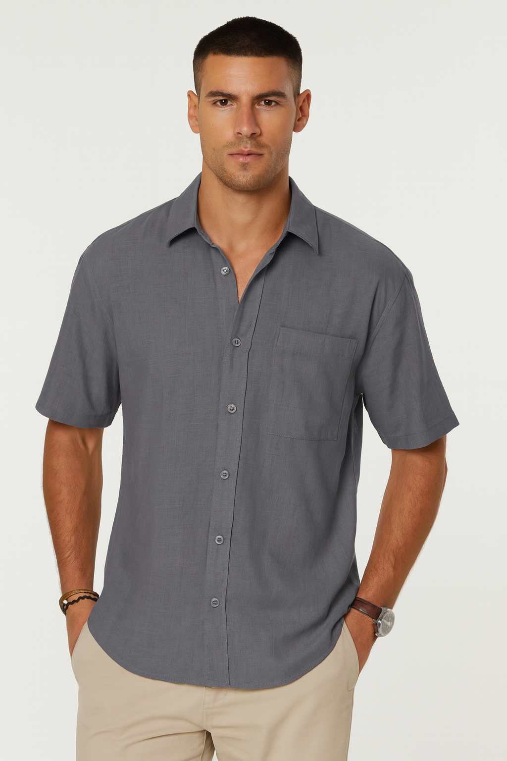 Linen Button-Up Shirt